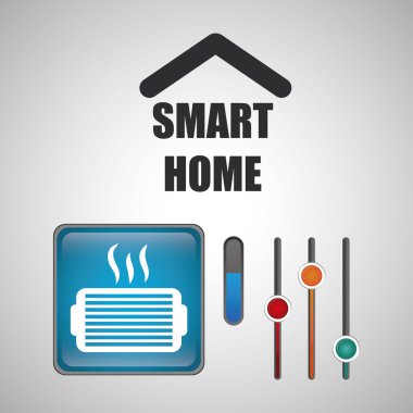 Akıllı ev tasarımı. Teknoloji simgesi. Sistem kavramı