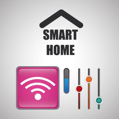 Akıllı ev tasarımı. Teknoloji simgesi. Sistem kavramı