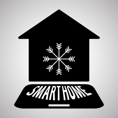 Akıllı ev tasarımı. Teknoloji simgesi. Sistem kavramı