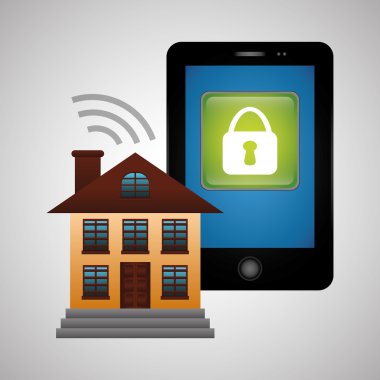 Akıllı ev tasarımı. Teknoloji simgesi. Sistem kavramı