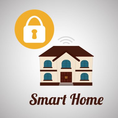 Akıllı ev tasarımı. Teknoloji simgesi. Sistem kavramı