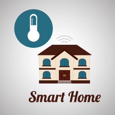 Akıllı ev tasarımı. Teknoloji simgesi. Sistem kavramı