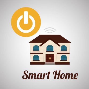Akıllı ev tasarımı. Teknoloji simgesi. Sistem kavramı