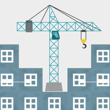 Construction design. crane icon. repair concept, vector illustration