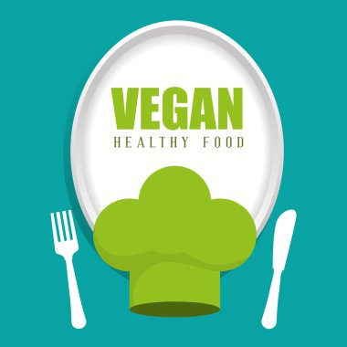 Vegan tasarım. Organik simgesi. sağlıklı gıda kavramı, vektör çizim