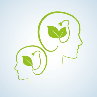 Ekoloji tasarım. Koruma simgesi. Yeşil kavram. , vektör çizim