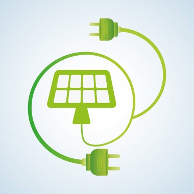 Ekoloji tasarım. Koruma simgesi. Yeşil kavram. , vektör çizim