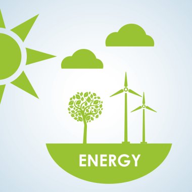 Ekoloji tasarım. Koruma simgesi. Yeşil kavram. , vektör çizim