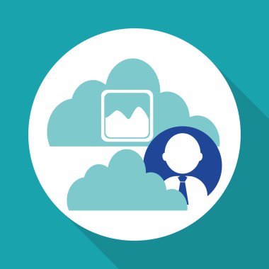 Sosyal medya. multimedya simgesi. online kavram, vektör illüstrasyon