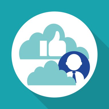 Sosyal medya. multimedya simgesi. online kavram, vektör illüstrasyon