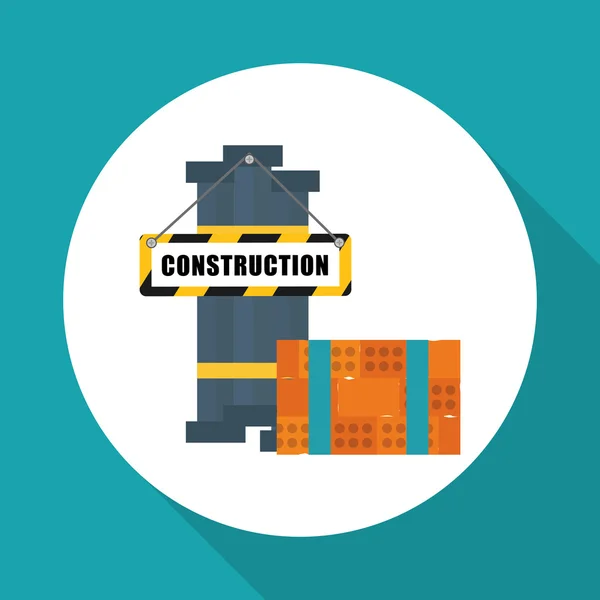 Construction design. brick icon. repair concept, vector illustration — Stock Vector