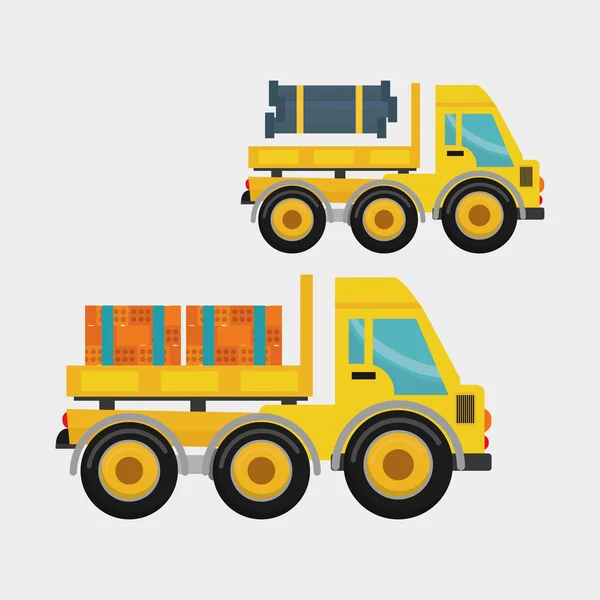 Konstruktion. LKW-Ikone. Reparaturkonzept, Vektorillustration — Stockvektor