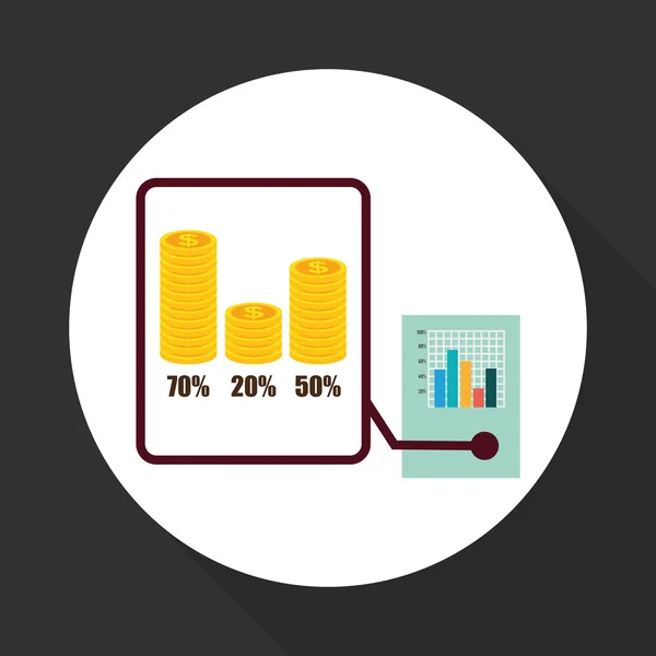 Geld-Design. Infografik-Symbol. Geschäftskonzept, Vektorillustration — Stockvektor