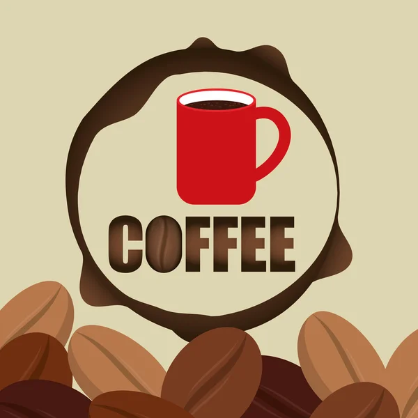 Koffie ontwerp. Ontbijt conceptl. witte achtergrond — Stockvector