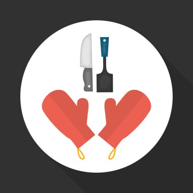 Şef tasarım, malzeme simgesi. Restaurant konseptini, vektör çizim