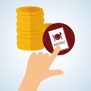Menü tasarımı. para simgesi. Restaurant konseptini