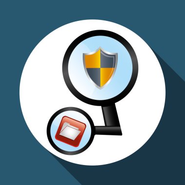 güvenlik sistemi tasarımı. sosyal medya simge. kalkan kavramı