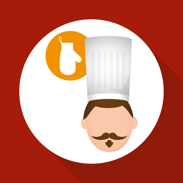 Šéfkuchař návrh, dodávky ikonu. pojetí restaurace, vektorové ilustrace — Stockový vektor