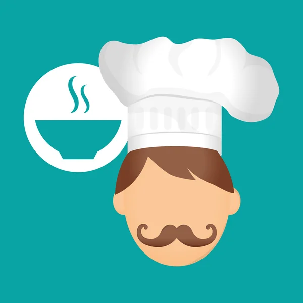 Diseño del chef, icono de suministros. concepto de restaurante, ilustración vectorial — Vector de stock