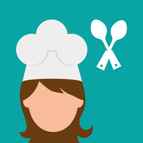 Chef design, icône des fournitures. concept restaurant, illustration vectorielle — Image vectorielle