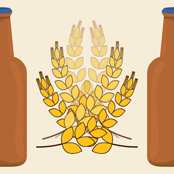 Design de bière. icône de la brasserie. concept de boisson, illustration vectorielle — Image vectorielle