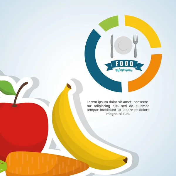 Gesundes Lebensmitteldesign. Infografik-Symbol. Menükonzept — Stockvektor