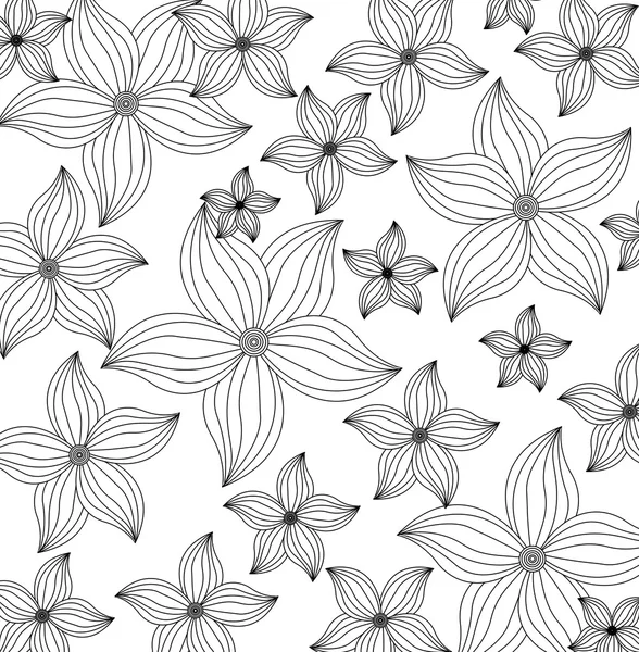 Blumenschmuck. Doodle Illustration. weißer Hintergrund — Stockvektor