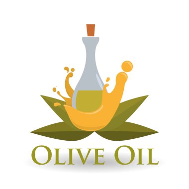 Zeytinyağı tasarım. Orgnic kavramı. Beyaz arka plan