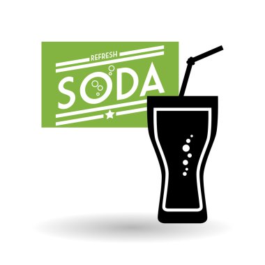Soda tasarım. İçki kavramı. Beyaz arka plan