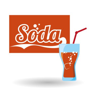 Soda tasarım. İçki kavramı. Beyaz arka plan