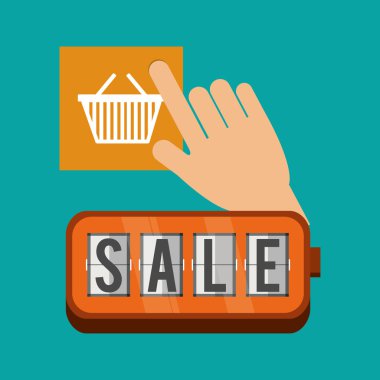 Satılık tasarım. sosyal medya simge. e-ticaret kavramı, vektör çizim