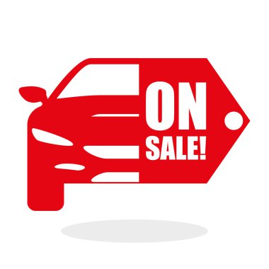 Araba Satılık tasarım. Satılık kavramı. Beyaz arka plan