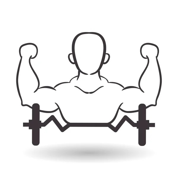 Σχεδιασμός υγιεινό τρόπο ζωής. Εικονογράφηση bodybuilding. λευκό backg — Διανυσματικό Αρχείο