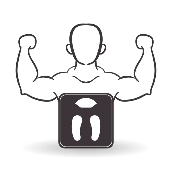 Healthy lifestyle design. Bodybuilding illustration. white backg — Stock Vector