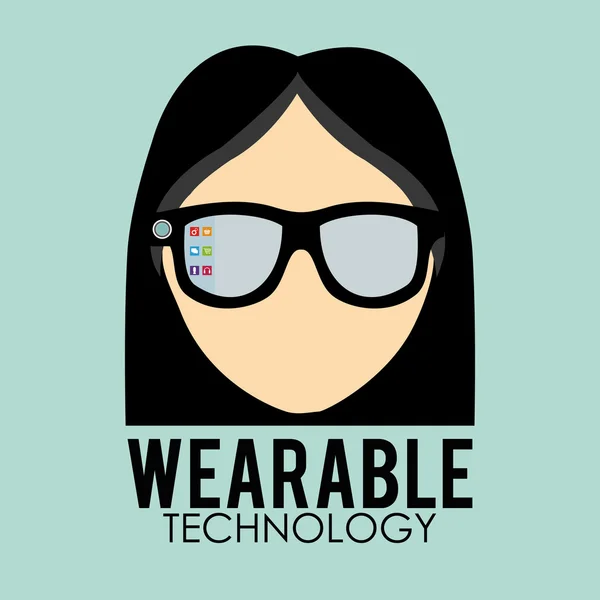 Wearable Technology Design. Ikone der sozialen Medien, Vektorillustration — Stockvektor