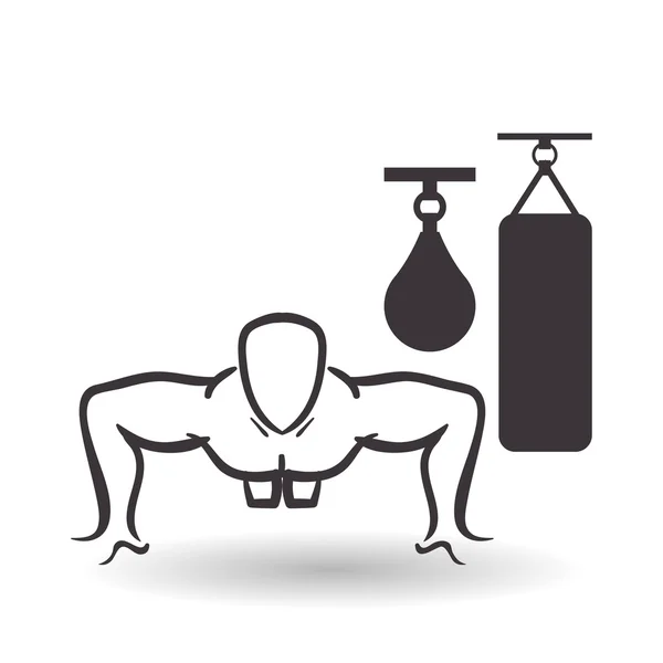 Gezonde levensstijl ontwerp. Bodybuilding illustratie. witte backg — Stockvector