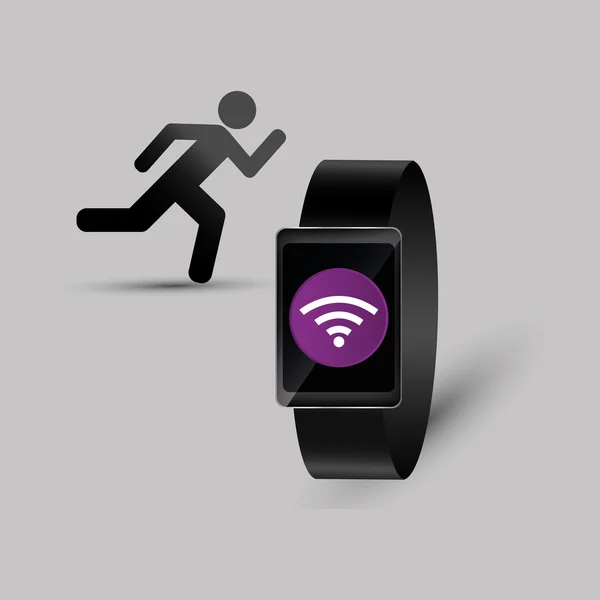 Design de tecnologia wearable. ícone de mídia social, ilustração vetorial —  Vetores de Stock