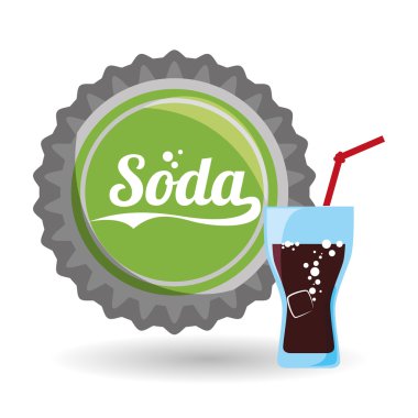 Soda tasarım. İçki kavramı. Beyaz arka plan