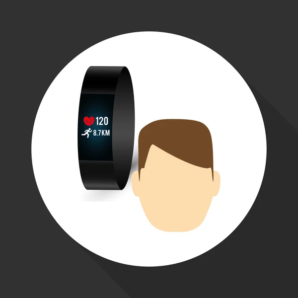 Design de tecnologia wearable. ícone de mídia social, ilustração vetorial —  Vetores de Stock