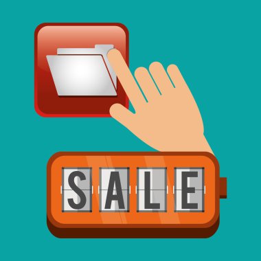 Satılık tasarım. sosyal medya simge. e-ticaret kavramı, vektör çizim