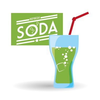 Soda tasarım. İçki kavramı. Beyaz arka plan