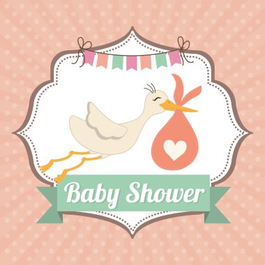 Duş tasarım bebeğim. Davet concep. Renkli resimde