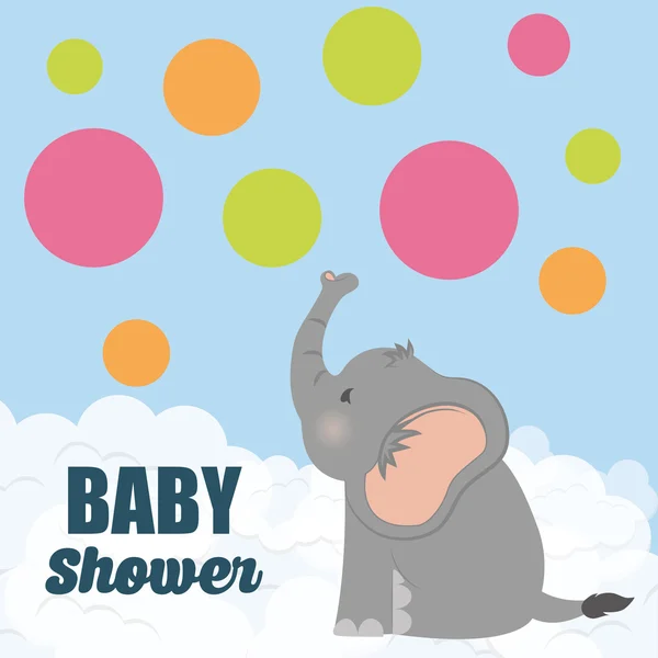 Projeto do chuveiro do bebê. Convite dissimulado. Ilustração colorida — Vetor de Stock