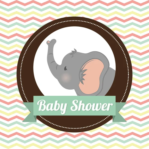 Baby Shower design. Invito concep. Illustrazione colorata — Vettoriale Stock