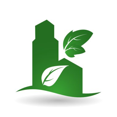 Yeşil tasarım gidin. Eko kavramı. Beyaz arka plan