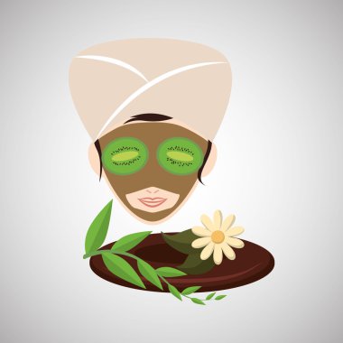 Spa merkezi tasarım. Sağlık simgesi. İzole illüstrasyon