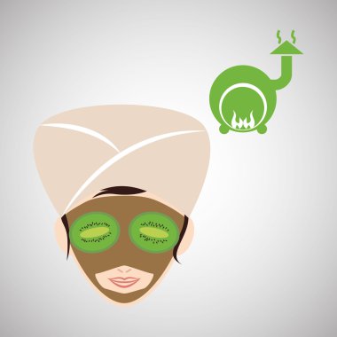 Spa merkezi tasarım. Sağlık simgesi. İzole illüstrasyon