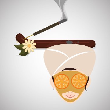 Spa merkezi tasarım. Sağlık simgesi. İzole illüstrasyon