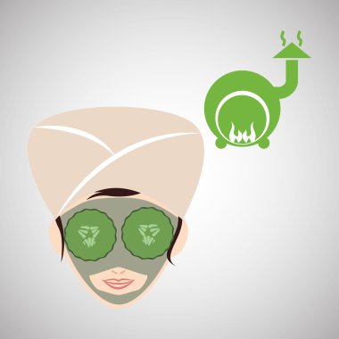 Spa merkezi tasarım. Sağlık simgesi. İzole illüstrasyon