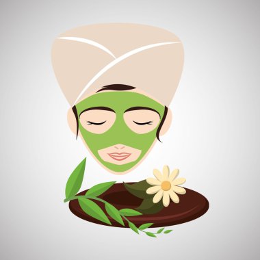 Spa merkezi tasarım. Sağlık simgesi. İzole illüstrasyon